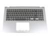 Keyboard incl. topcase DE (german) black/silver with backlight original suitable for Asus VivoBook S15 X530FA