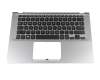 Keyboard incl. topcase DE (german) black/silver with backlight original suitable for Asus X430UF