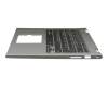 Keyboard incl. topcase DE (german) black/silver with backlight original suitable for Dell Inspiron 13 (5368)