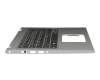 Keyboard incl. topcase DE (german) black/silver with backlight original suitable for Dell Inspiron 13 2in1 (5378)