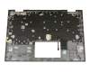 Keyboard incl. topcase DE (german) black/silver with backlight original suitable for Dell Latitude 13 (3390)