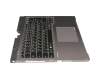 Keyboard incl. topcase DE (german) black/silver with backlight original suitable for Fujitsu LifeBook T935