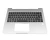 Keyboard incl. topcase DE (german) black/silver with backlight original suitable for HP ProBook 445 G6