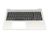 Keyboard incl. topcase DE (german) black/silver with backlight original suitable for HP ProBook 455 G10