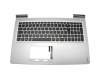 Keyboard incl. topcase DE (german) black/silver with backlight original suitable for Lenovo IdeaPad 700-15ISK (80RU)
