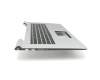 Keyboard incl. topcase DE (german) black/silver with backlight original suitable for Lenovo IdeaPad 700-17ISK (80RV)