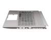 Keyboard incl. topcase DE (german) black/silver with backlight original suitable for MSI P75 9SE/9SG/9SD/9SF (MS-17G1)
