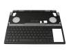Keyboard incl. topcase DE (german) black/transparent/black/red with backlight original suitable for Asus GX650RS