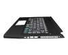 Keyboard incl. topcase DE (german) black/transparent/black with backlight original suitable for Acer Predator Triton 500 (PT515-51)