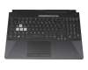 Keyboard incl. topcase DE (german) black/transparent/black with backlight original suitable for Asus FA506QM