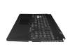 Keyboard incl. topcase DE (german) black/transparent/black with backlight original suitable for Asus FA506QM