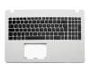 Keyboard incl. topcase DE (german) black/white original suitable for Asus R513CL