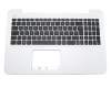 Keyboard incl. topcase DE (german) black/white original suitable for Asus X554LA