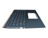 Keyboard incl. topcase DE (german) blue/blue with backlight original suitable for Asus ZenBook 15 UX533FAC