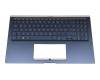 Keyboard incl. topcase DE (german) blue/blue with backlight original suitable for Asus ZenBook 15 UX534FA