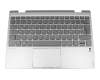 Keyboard incl. topcase DE (german) dark grey/silver with backlight original suitable for Lenovo Yoga 720-12IKB (81B5)