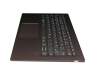 Keyboard incl. topcase DE (german) grey/bronze with backlight original suitable for Lenovo Yoga 920-13IKB (80Y7/80Y8/81TF)