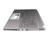 Keyboard incl. topcase DE (german) grey/grey with backlight original suitable for Acer Predator Triton 300SE (PT314-51S)