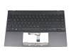 Keyboard incl. topcase DE (german) grey/grey with backlight original suitable for Asus UM425UA