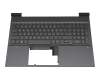 Keyboard incl. topcase DE (german) grey/grey with backlight original suitable for HP Victus 16-d0000