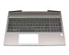 Keyboard incl. topcase DE (german) grey/grey with backlight original suitable for HP ZBook 15u G3
