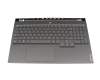 Keyboard incl. topcase DE (german) grey/grey with backlight original suitable for Lenovo Legion 7-16ITHg6 (82K6)