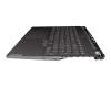 Keyboard incl. topcase DE (german) grey/grey with backlight original suitable for Lenovo Legion 7-16ITHg6 (82K6)