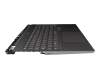 Keyboard incl. topcase DE (german) grey/grey with backlight original suitable for Lenovo Legion 7-16ITHg6 (82K6)
