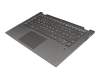 Keyboard incl. topcase DE (german) grey/grey with backlight original suitable for Lenovo Yoga 530-14IKB (81EK)