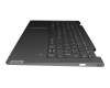 Keyboard incl. topcase DE (german) grey/grey with backlight original suitable for Lenovo Yoga 7 14ITL5 (82BH)