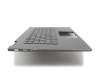 Keyboard incl. topcase DE (german) grey/grey with backlight original suitable for Lenovo Yoga 720-15IKB (80X7)