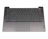 Keyboard incl. topcase DE (german) grey/grey with fingerprint original suitable for Lenovo IdeaPad 5-14ARE05 (81YM)