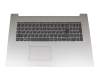 Keyboard incl. topcase DE (german) grey/silver original suitable for Lenovo IdeaPad 320-17IKB (80XM)