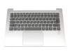 Keyboard incl. topcase DE (german) grey/silver with backlight (fingerprint) original suitable for Lenovo IdeaPad 530S-14IKB (81EU)