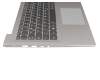 Keyboard incl. topcase DE (german) grey/silver with backlight for fingerprint sensor original suitable for Lenovo IdeaPad 520s-14IKB (80X2/81BL)