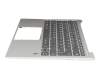 Keyboard incl. topcase DE (german) grey/silver with backlight original suitable for Lenovo IdeaPad 730S-13IWL (81JB)