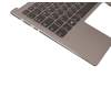 Keyboard incl. topcase DE (german) grey/silver with backlight original suitable for Lenovo Yoga 720-13IKB (81C3)