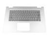 Keyboard incl. topcase DE (german) grey/silver with backlight original suitable for Lenovo Yoga 730-15IWL (81JS)