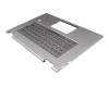 Keyboard incl. topcase DE (german) grey/silver with backlight original suitable for Lenovo Yoga 730-15IWL (81JS)