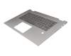 Keyboard incl. topcase DE (german) grey/silver with backlight original suitable for Lenovo Yoga 730-15IWL (81JS)