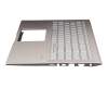 Keyboard incl. topcase DE (german) silver/rosé with backlight original suitable for Asus X531FA