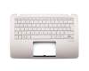 Keyboard incl. topcase DE (german) silver/rosé with backlight original suitable for Asus ZenBook Flip UX360UA