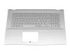 Keyboard incl. topcase DE (german) silver/silver with backlight original suitable for Asus VivoBook 17 D712DK