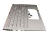 Keyboard incl. topcase DE (german) silver/silver with backlight original suitable for Asus ZenBook 14 UX434FL