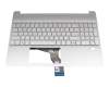 Keyboard incl. topcase DE (german) silver/silver with backlight original suitable for HP 15-d5000