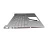 Keyboard incl. topcase DE (german) silver/silver with backlight original suitable for HP 15s-fq3000