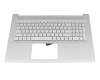 Keyboard incl. topcase DE (german) silver/silver with backlight original suitable for HP 17-c2000