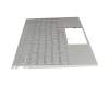 Keyboard incl. topcase DE (german) silver/silver with backlight original suitable for HP Envy 13-ah0500