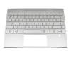 Keyboard incl. topcase DE (german) silver/silver with backlight original suitable for HP Envy 13-aq0100