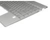 Keyboard incl. topcase DE (german) silver/silver with backlight original suitable for HP Envy 13-aq1000